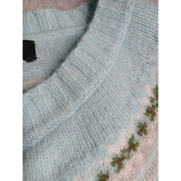 J Crew Sweater XL Cardigan Lambs Wool Fair Isle Preppy Cottage Boho Bohemian - Picture 4 of 12